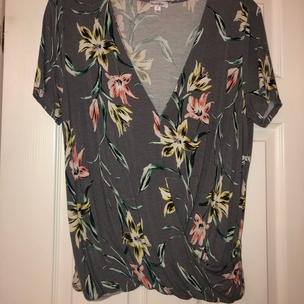 Love fire large floral top